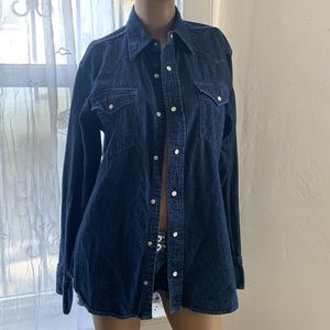 Banana Republic Classic Western Jean Shirt Sz M